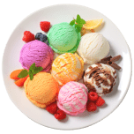 plate with ice cream